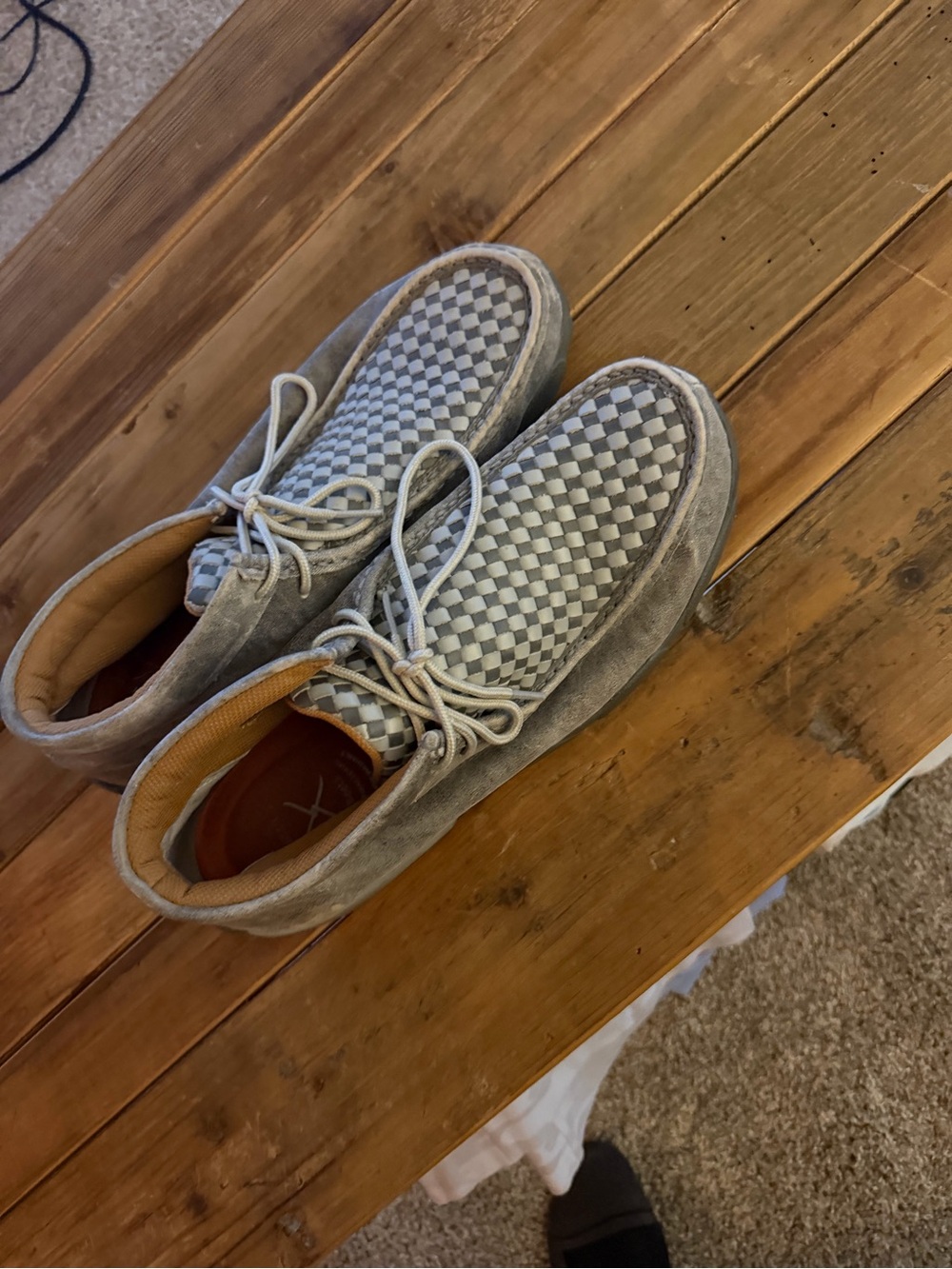 Twisted X Light Gray Woven Suede Cowboy Boots